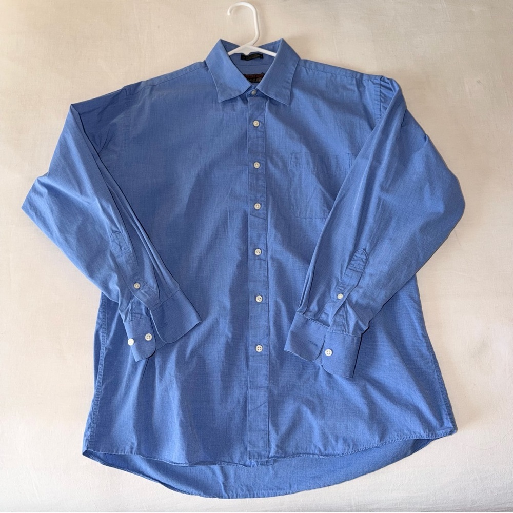 Men’s Blue Button Down Shirt 16 32/33 Business Casual Dress Shirt